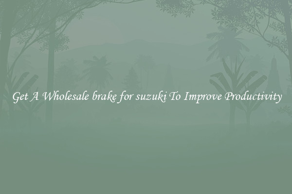 Get A Wholesale brake for suzuki To Improve Productivity