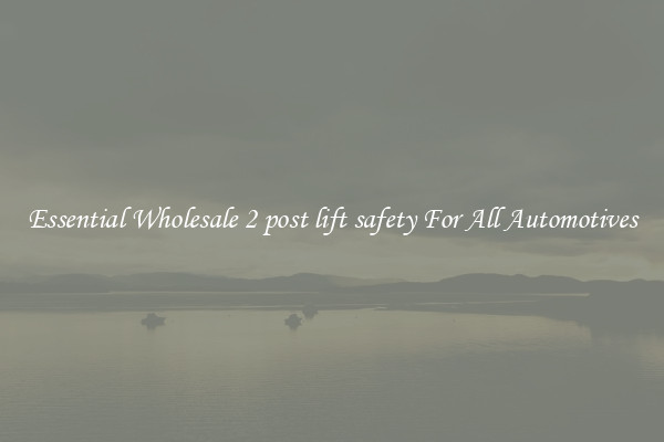 Essential Wholesale 2 post lift safety For All Automotives