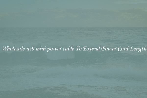 Wholesale usb mini power cable To Extend Power Cord Length
