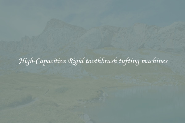 High-Capacitive Rigid toothbrush tufting machines