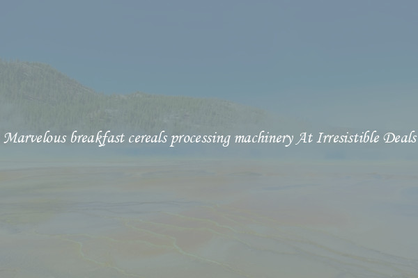 Marvelous breakfast cereals processing machinery At Irresistible Deals