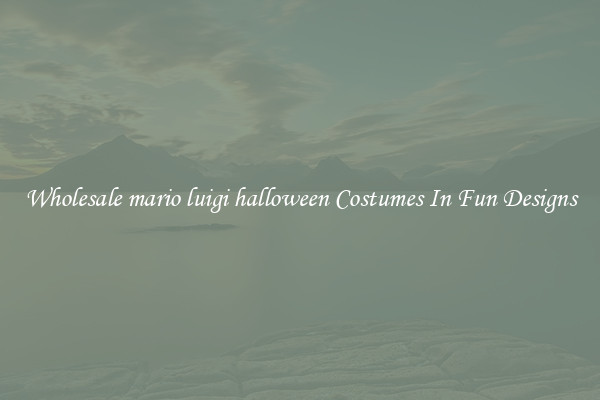 Wholesale mario luigi halloween Costumes In Fun Designs